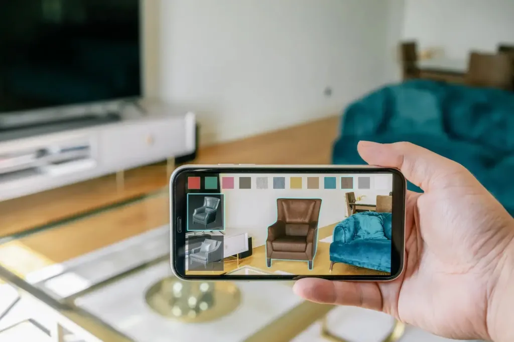Augmented Reality Furniture: The Future of eCommerce Shopping 2 Augmented reality furniture shopping tool visualizing an armchair in real space